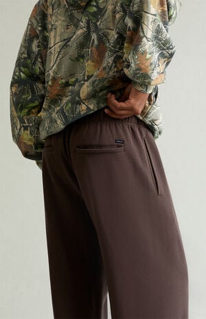 Brown Fleece Extreme Baggy Sweatpants image number 5