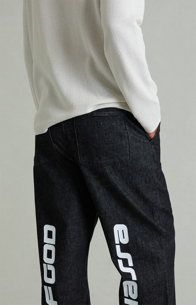 Fear of God ESSENTIALS Vintage Black Denim Straight Work Pants