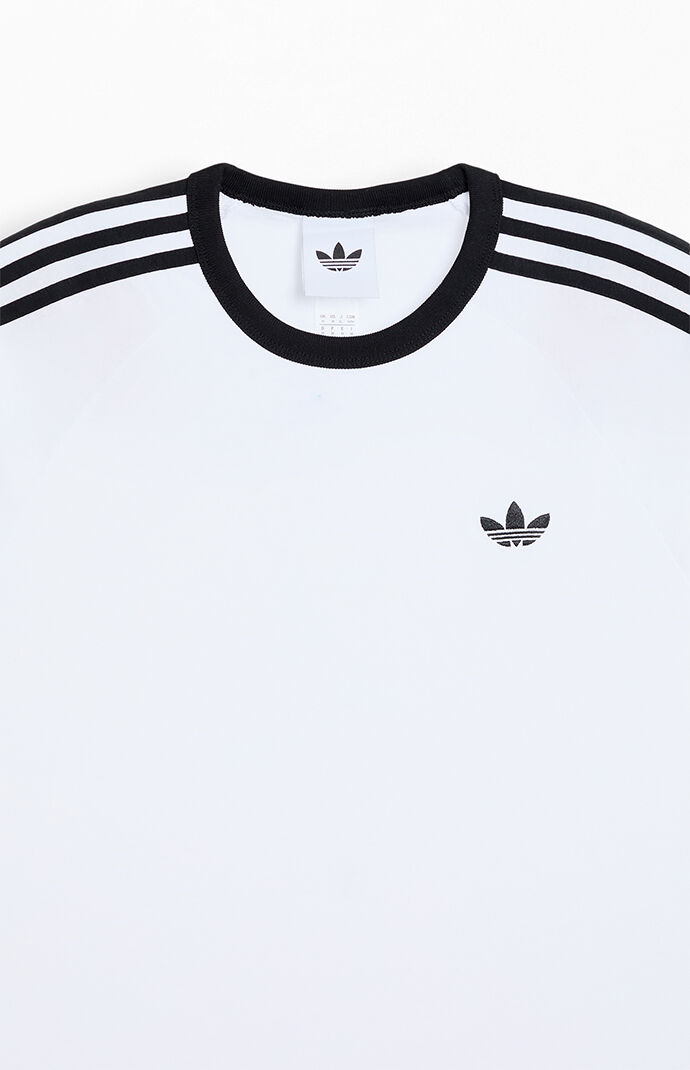 adidas White Three Stripe T-Shirt | Pacsun