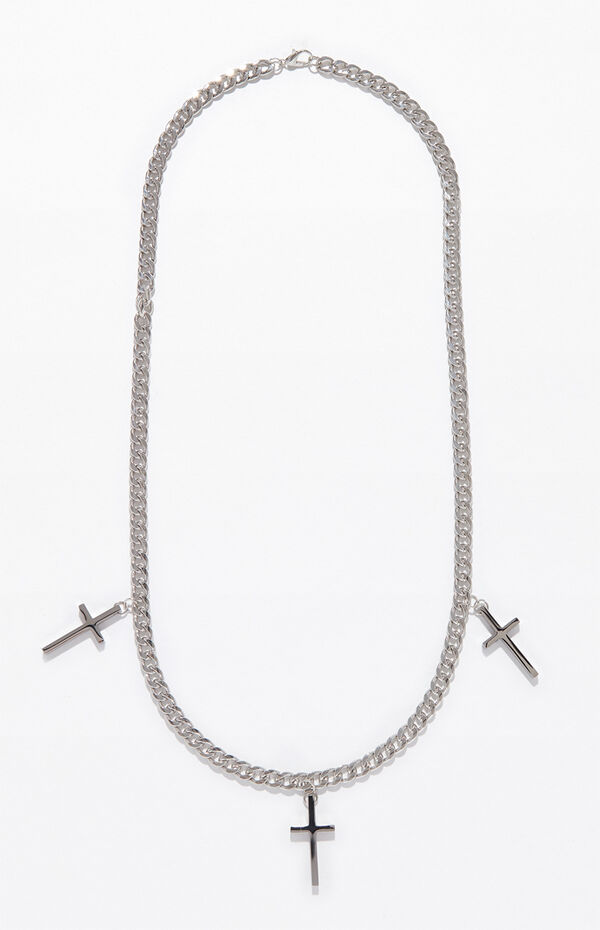 PacSun Triple Cross Chain Necklace PacSun