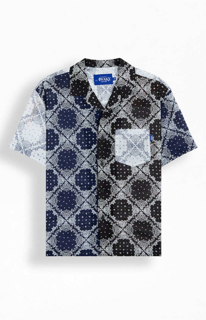 Awake NY Colorblock Paisley Camp Shirt