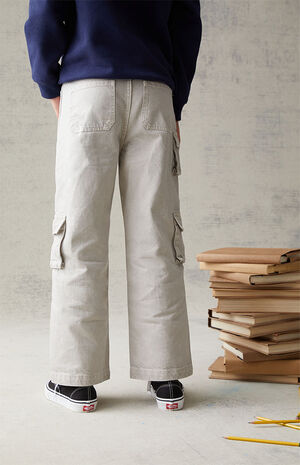 Eco Off White Baggy Cargo Pants image number 5