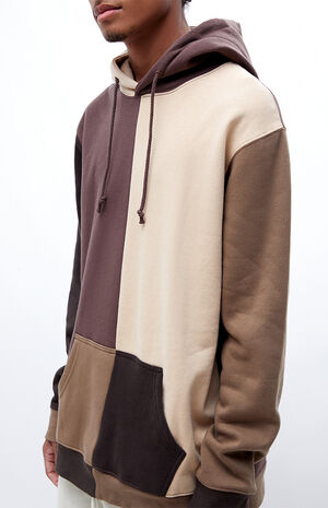 Brown Color Block Hoodie image number 2