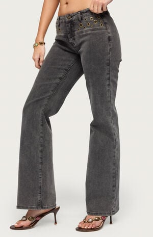 Grommet Mid Rise Straight Leg Jeans image number 2