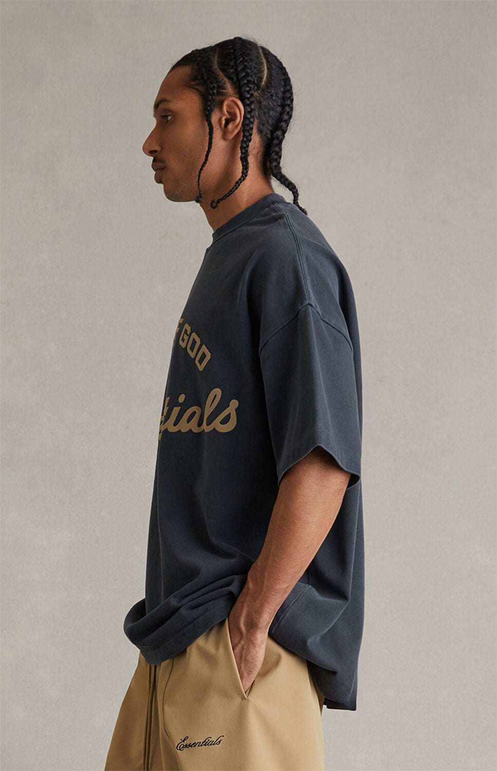 Fear of God ESSENTIALS Faded Iron Grey Training ’90s Short Sleeve T-Shirt thumbnail 3