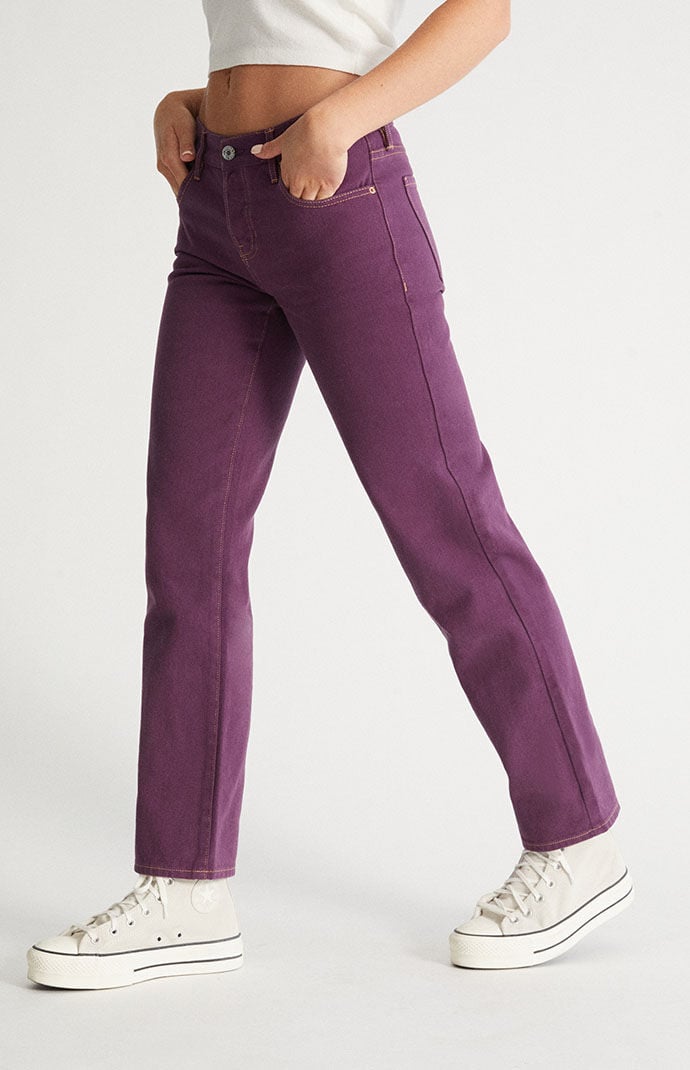 ★RAIVE★ Purple Colored Denim Pants in Purple VJ5SL40482 Women's Jeans Jeggings Five Pocket Stretch Denim Pants