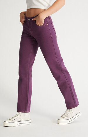 Eco Violet Low Rise Straight Leg Jeans image number 2