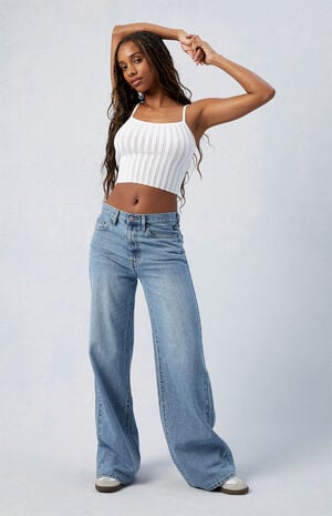 Medium Indigo Dakota Mid Rise Baggy Jeans image number 1