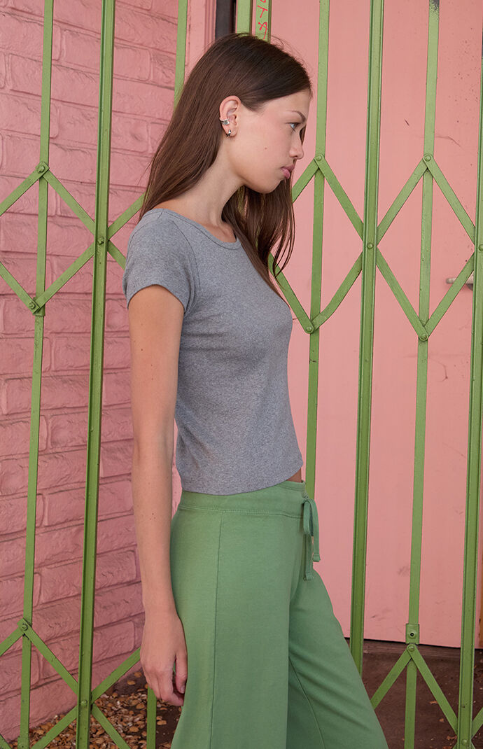 John Galt Gray Ashlyn Short Sleeve Top