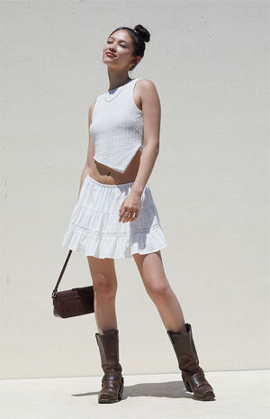 Cora Asymmetrical Lace Tank Top image number 1