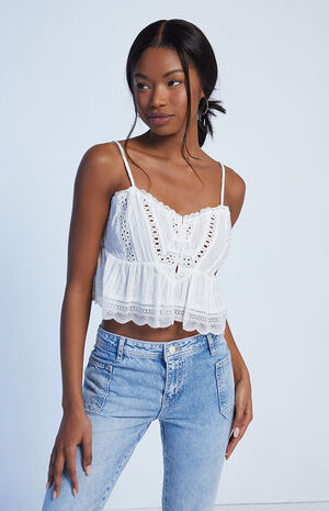 Eyelet Woven Cami Top image number 1