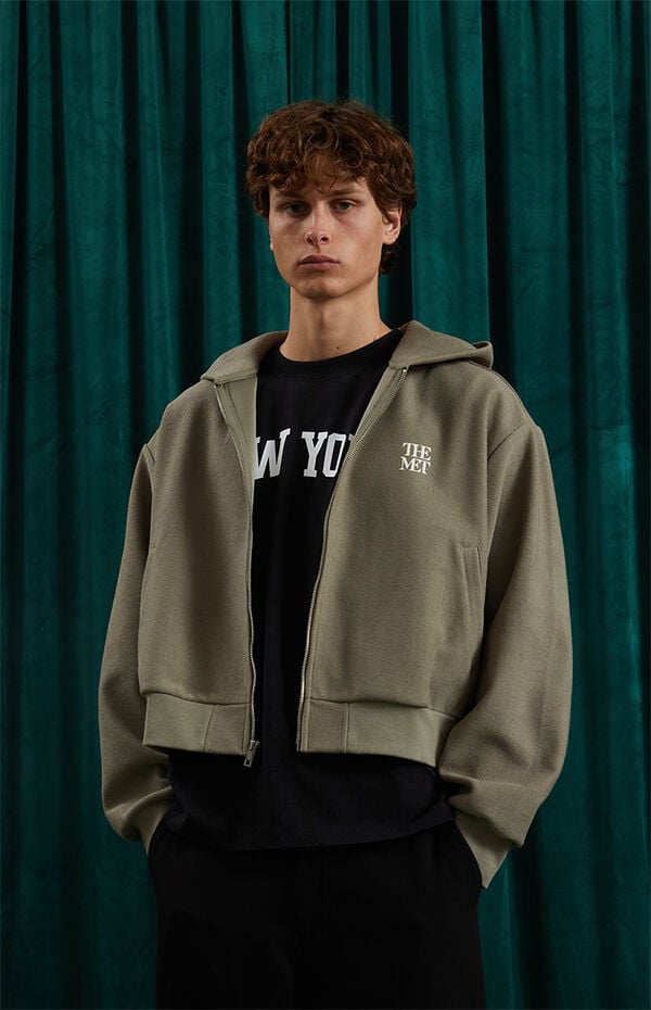 The Met x Pacsun Cropped Full Zip Hoodie