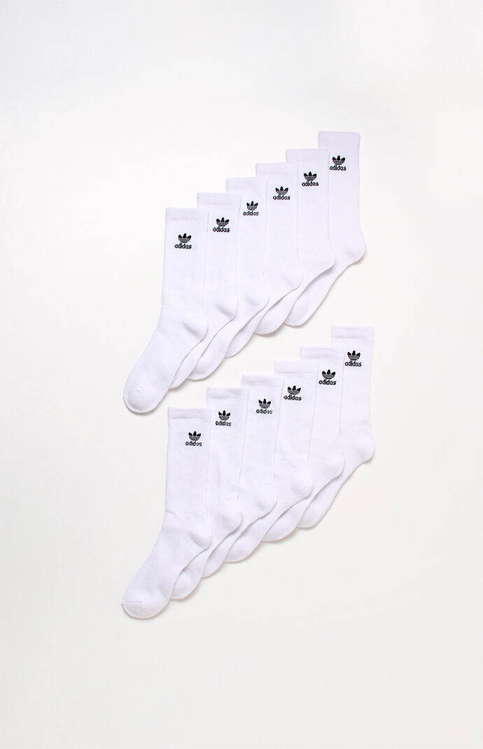 Trefoil 6 Pack White and Black Crew Socks