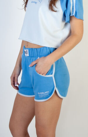 x Everlast Blue Retro Knit Gym Shorts image number 3