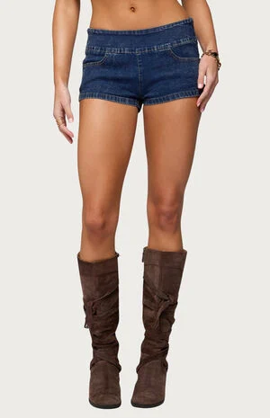 Zaida Stretchy Denim Micro Shorts image number 1