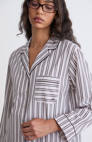 Striped Long Sleeve Pajama Shirt image number 2