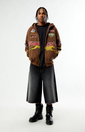 Blaine Ultra Baggy Denim Shorts Washed Black image number 2