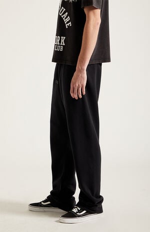 Black Straight Leg Sweatpants image number 3