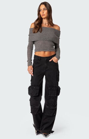 Lili Fold Over Knit Top image number 2