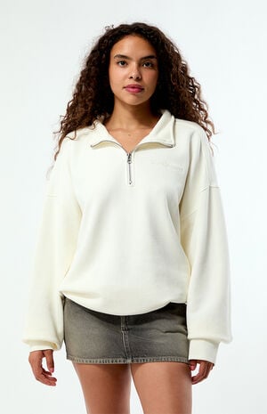 Co-Created Embroidered Quarter-Zip Sweatshirt image number 2