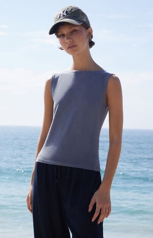 Washed Navy Kathleen Top image number 1