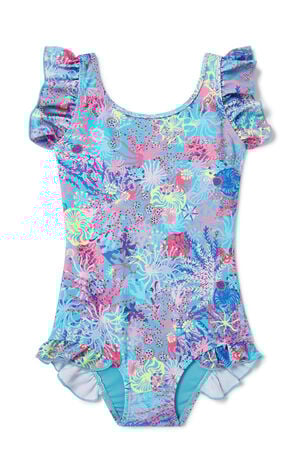 Kids Coral One Piece Swimsuit image number 1