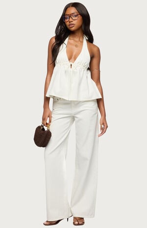 Safia Denim Halter Top image number 5