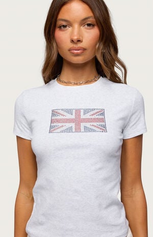 UK Girl Rhinestone T-Shirt image number 3
