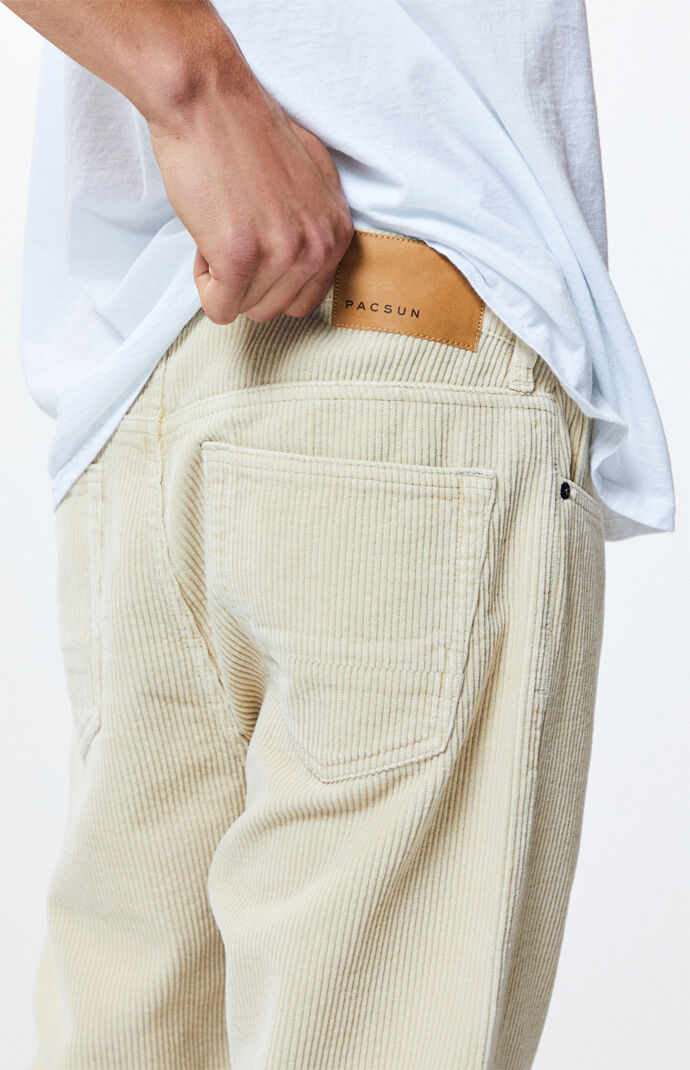 Khaki Slim Taper Corduroy Pants
