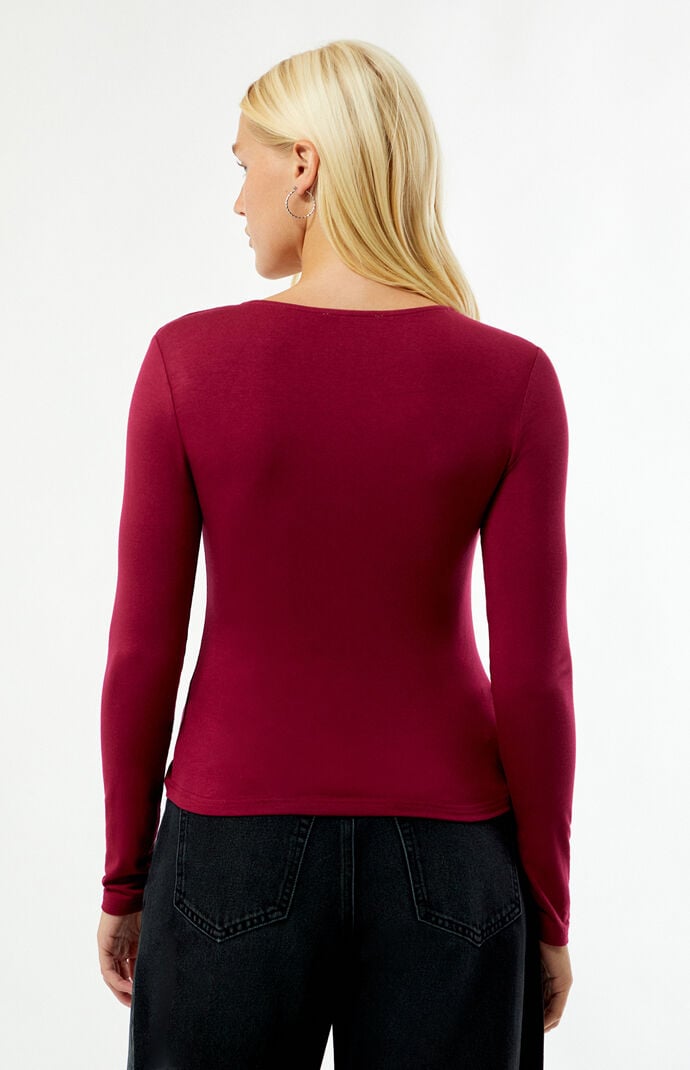 Your Favorite Shelby Button Up Split Hem Long Sleeve Top | PacSun