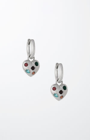 Rainbow Crystal Heart Earrings image number 1