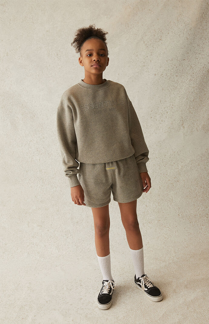 Essentials Heather Oatmeal Crew Neck Sweatshirt