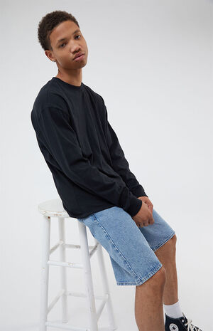 Black Loch Long Sleeve Oversized Boxy T-Shirt image number 2