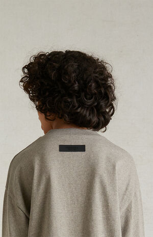 ESSENTIALS Heather Grey Long Sleeve T-Shirt image number 5