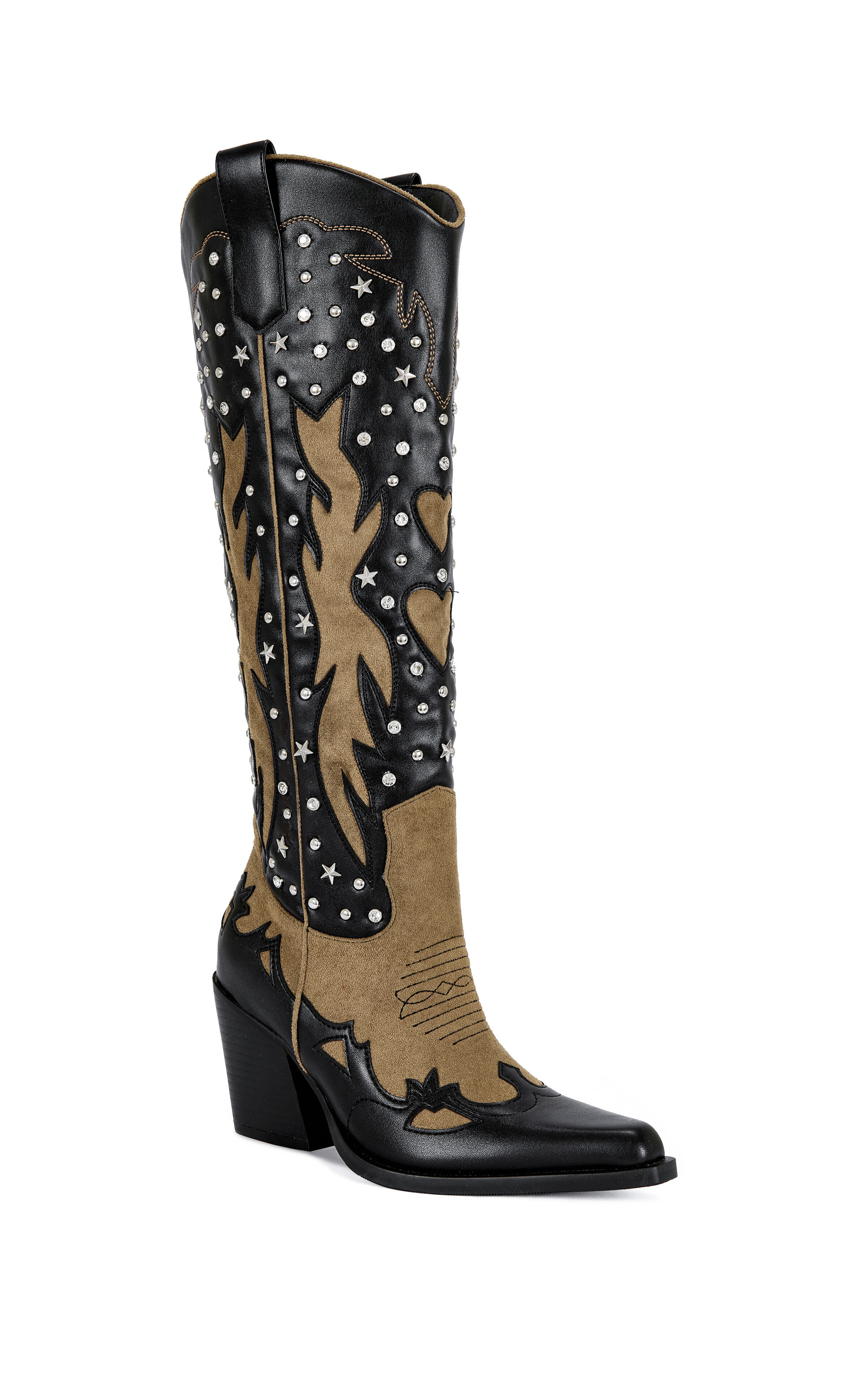 AZALEA WANG Women's Kalpana Black Western Boots
