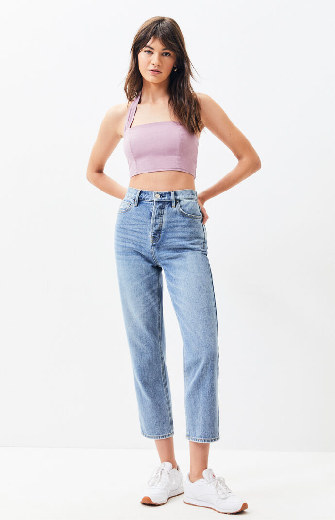 Linen Tie Strap Halter Top