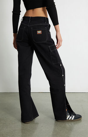 Black Tearaway Baggy Carpenter Pants image number 4