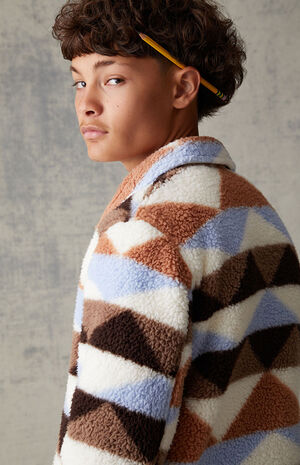 Brown Sherpa Homecoming Jacket image number 3