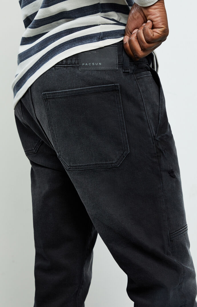 Nathan Black Slim Fit Taper Jeans