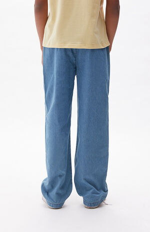 Light Indigo Pull-On Wide Leg Pants image number 4