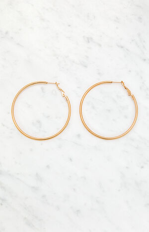 14K Gold Plated Hoop Earrings image number 1