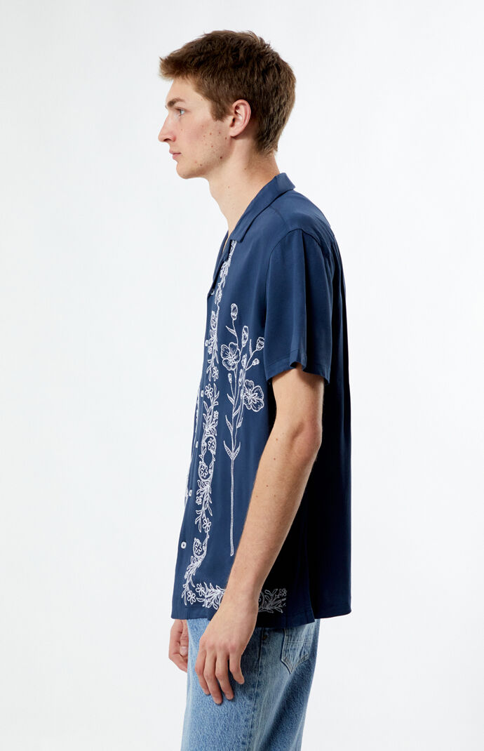 Pacsun Stitch Pattern Woven Camp Shirt