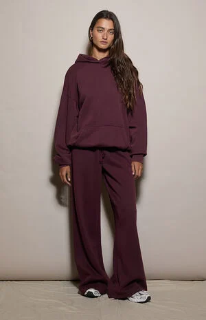Burgundy Ultra Soft Fleece Hoodie image number 1