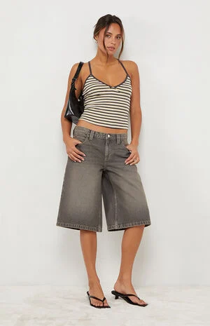 Elle Easy V-Neck Striped Tank Top image number 1