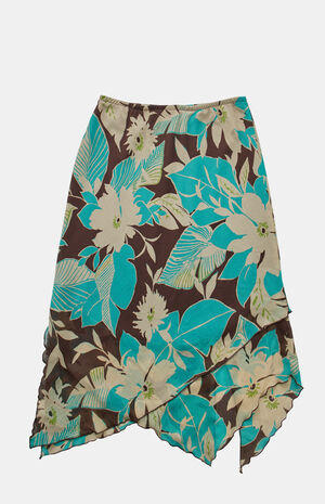 2000s Y2K Floral Midi Skirt image number 2