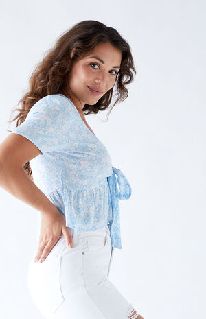 Tie Front Woven Top Tie Front Woven Top image number null