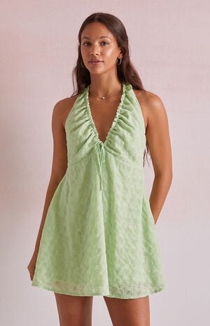 Sarah Tie Back Halter Mini Dress