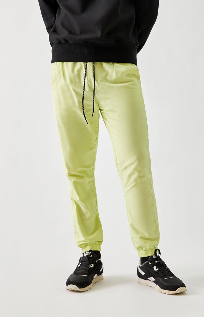 Lime Nylon Jogger Pants