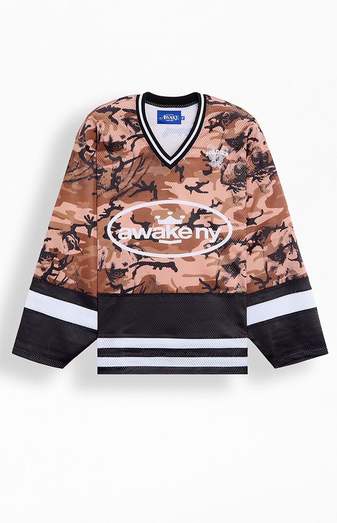 Awake NY Soldier Camo Long Sleeve Hockey Jersey