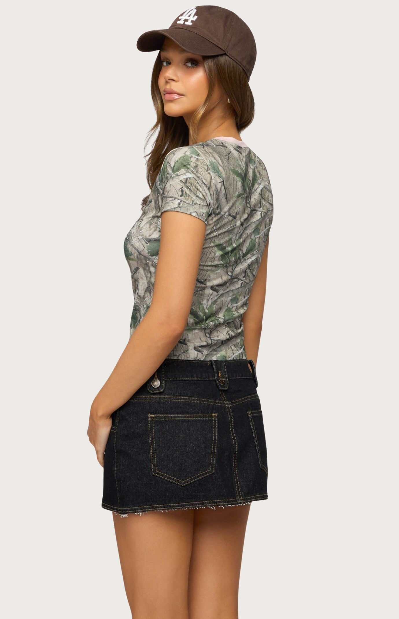 Edikted Alaia Contrast Camo T-Shirt
